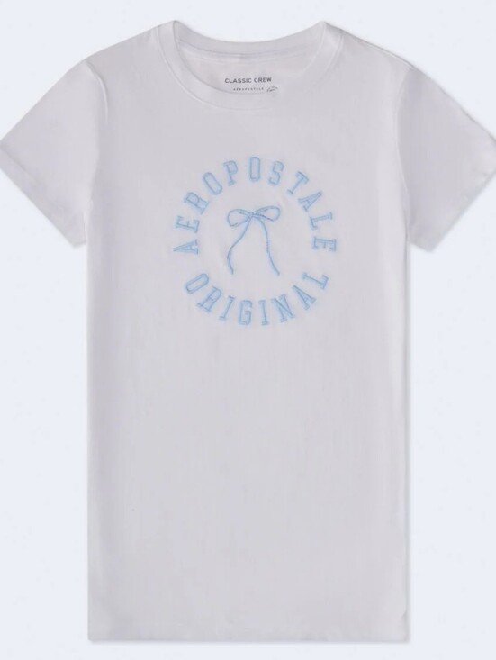 Aeropostale Tops - NWT Aeropostale Bow Circle Graphic Tee White Large Cotton Blend